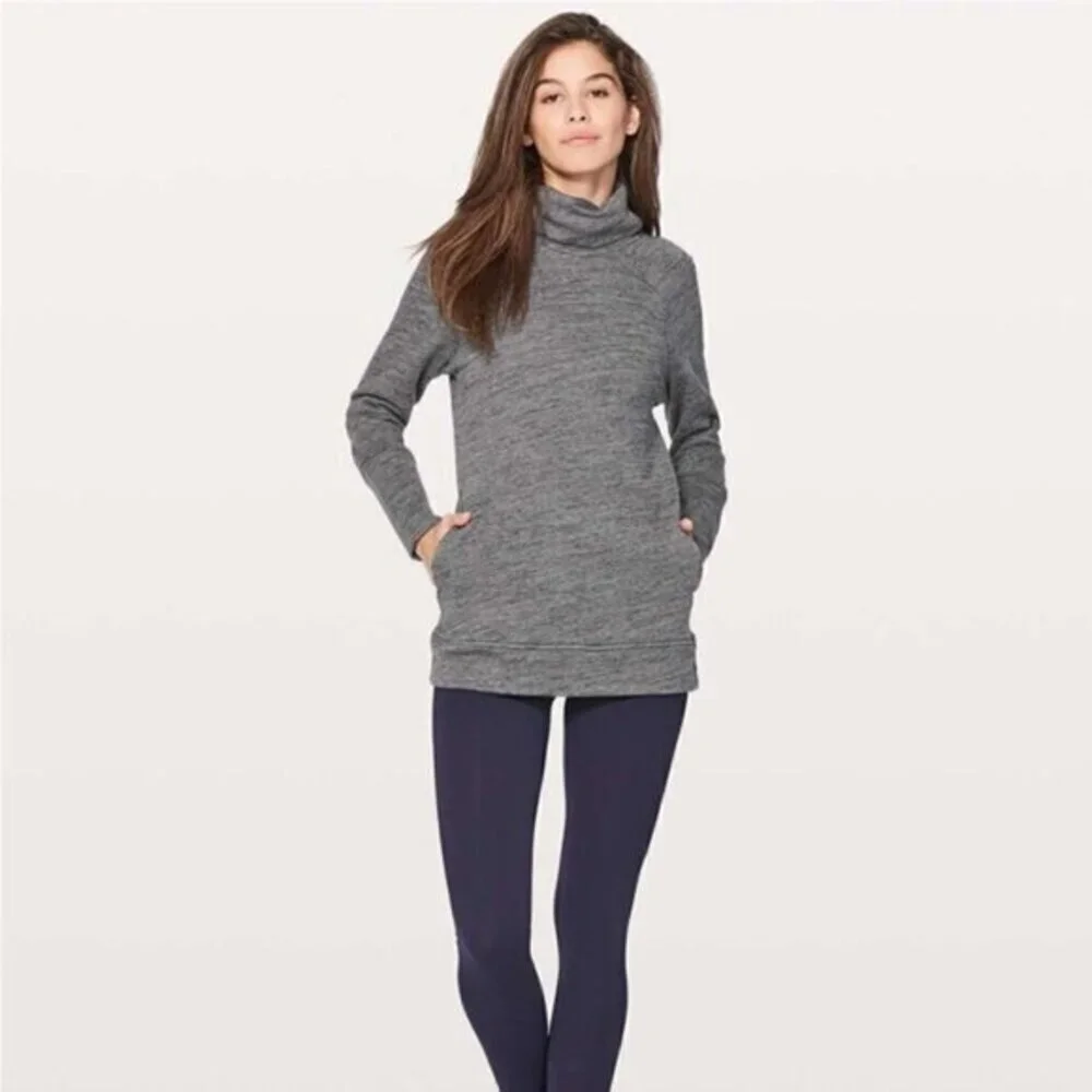 Lululemon To You Tunic Pullover Heathered Core Dark Grey size 2